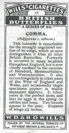 1927 Wills's British Butterflies #17 Comma Back
