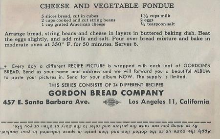 1947 Gordon's Bread Dog Pictures - Recipe Back (D39-3a) #NNO Bull Terrier Back