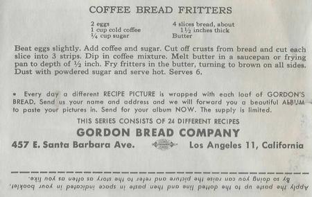1947 Gordon's Bread Dog Pictures - Recipe Back (D39-3a) #NNO English Setter Back