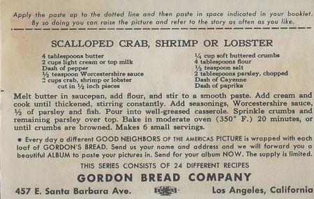 1941 Gordon's Bread Good Neighbors of the Americas (D39-9) #NNO Jamaica Back