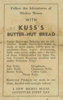 1936 The Adventures of Mickey Mouse (D52) - Kuss's Bread #NNO It's Good That Minnie... Back