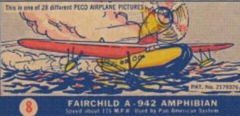 1938 Peco Airplane Pictures, Type 1 (R8-1) #8 Fairchild A-942 Amphibian Front