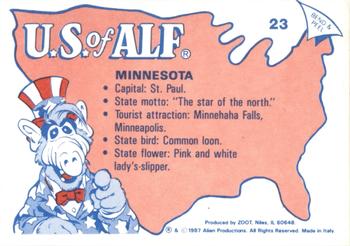 1987 Zoot U.S. of ALF #23 See Minnesota - Land of 10,000 Lakes Back