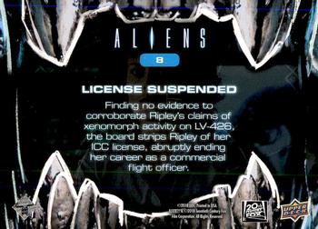 2018 Upper Deck Aliens #8 License Suspended Back