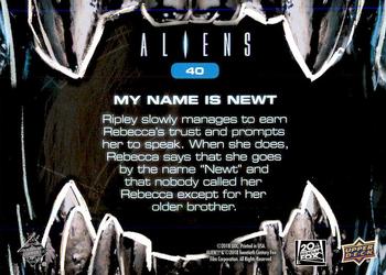 2018 Upper Deck Aliens #40 My Name Is Newt Back
