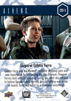 2018 Upper Deck Aliens - Colonial Marines #CSO-5 Corporal Colette Ferro Back