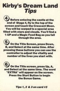 1993 Amurol Game Boy Nintendo Tips #4 Kirby's Dream Land Back