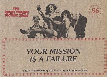 1980 FTCC Rocky Horror Picture Show #56 Your Mission Is a Failure Back
