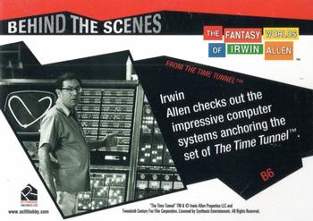 2004 Rittenhouse Fantasy Worlds of Irwin Allen - Behind-the-Scenes #B6 The Time Tunnel Back