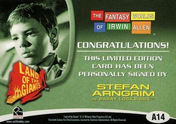 2004 Rittenhouse Fantasy Worlds of Irwin Allen - Autographs #A14 Stefan Arngrim Back
