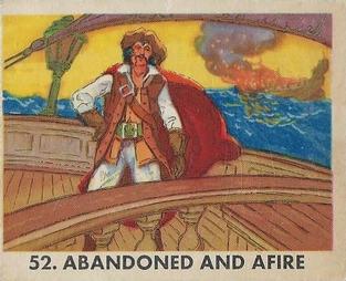 1936 Gum Inc. Pirate's Picture (R109) #52 Abandoned And Afire Front