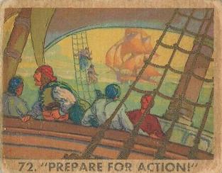 1936 Gum Inc. Pirate's Picture (R109) #72 'Prepare For Action' Front