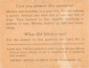 1935 Gum Inc. Mickey Mouse (R89) #1 Let's Make Hoop-ee! Back