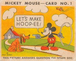 1935 Gum Inc. Mickey Mouse (R89) #1 Let's Make Hoop-ee! Front