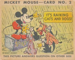 1935 Gum Inc. Mickey Mouse (R89) #2 It's Raining Cats And Dogs! Front