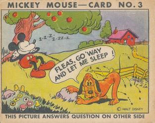 1935 Gum Inc. Mickey Mouse (R89) #3 Flea's Go 'way And Let Me Sleep! Front