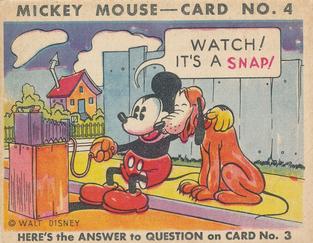 1935 Gum Inc. Mickey Mouse (R89) #4 Watch! It's A Snap! Front