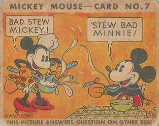 1935 Gum Inc. Mickey Mouse (R89) #7 Bad Stew Mickey! Stew Bad Minnie! Front