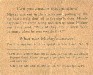 1935 Gum Inc. Mickey Mouse (R89) #8 Just Ironing Out Some Of Mickey's Difficulties! Back