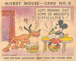 1935 Gum Inc. Mickey Mouse (R89) #8 Just Ironing Out Some Of Mickey's Difficulties! Front