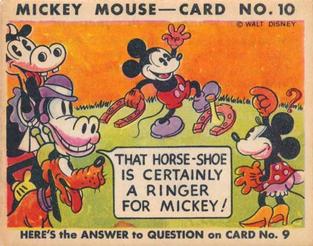 1935 Gum Inc. Mickey Mouse (R89) #10 That Horse Shoe Is Certainly A Ringer For Mickey! Front