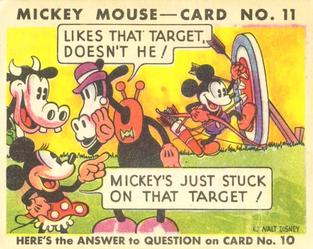 1935 Gum Inc. Mickey Mouse (R89) #11 Likes That Target, Doesn't He! Mickey's Just Stuck On That Target Front