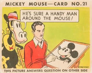 1935 Gum Inc. Mickey Mouse (R89) #21 He's Sure A Handy Man Around The Mouse! Front