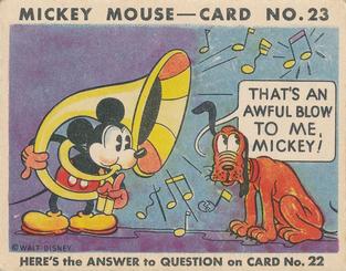 1935 Gum Inc. Mickey Mouse (R89) #23 That's An Awful Blow To Me, Mickey! Front
