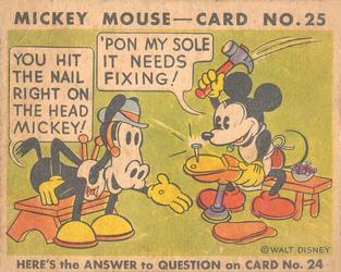 1935 Gum Inc. Mickey Mouse (R89) #25 You Hit The Nail... Front