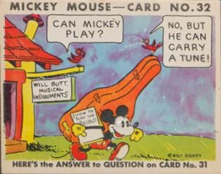 1935 Gum Inc. Mickey Mouse (R89) #32 Can Mickey Play?... Front