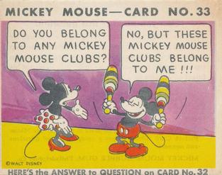 1935 Gum Inc. Mickey Mouse (R89) #33 Do You Belong To Any Mickey Mouse Clubs?... Front