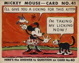 1935 Gum Inc. Mickey Mouse (R89) #41 I'll Give You A Licking... Front