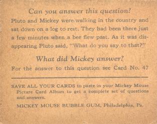 1935 Gum Inc. Mickey Mouse (R89) #46 Please Help The Poor!... Back