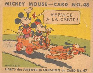 1935 Gum Inc. Mickey Mouse (R89) #48 Service A La Carte! Front
