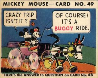 1935 Gum Inc. Mickey Mouse (R89) #49 Crazy Trip Isn't It?... Front