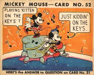 1935 Gum Inc. Mickey Mouse (R89) #52 Playing 'Kitten... Front