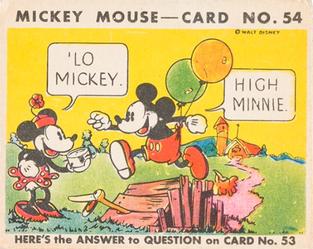1935 Gum Inc. Mickey Mouse (R89) #54 Lo Mickey. High Minnie. Front