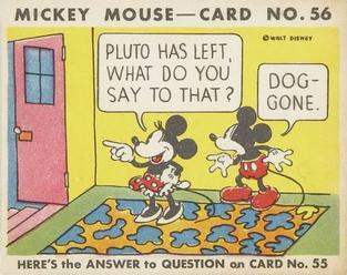 1935 Gum Inc. Mickey Mouse (R89) #56 Pluto Has Left... Front