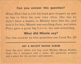 1935 Gum Inc. Mickey Mouse (R89) #59 You're The Underdog... Back