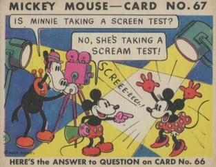 1935 Gum Inc. Mickey Mouse (R89) #67 Is Minnie Taking... Front