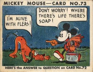 1935 Gum Inc. Mickey Mouse (R89) #73 I'm Alive With Fleas... Front