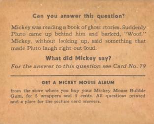 1935 Gum Inc. Mickey Mouse (R89) #78 How Do You Do It?... Back