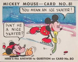 1935 Gum Inc. Mickey Mouse (R89) #81 Isn't He A Nice Skater?... Front