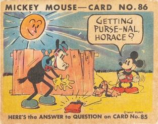 1935 Gum Inc. Mickey Mouse (R89) #86 Getting Purse-Nal Horace? Front