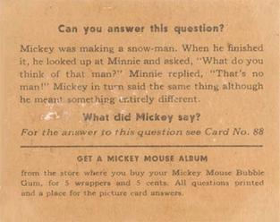 1935 Gum Inc. Mickey Mouse (R89) #87 That Cat's Going To The Dogs... Back