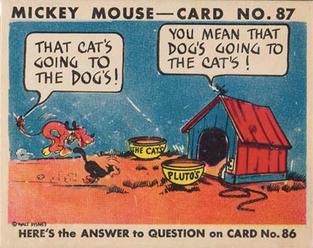 1935 Gum Inc. Mickey Mouse (R89) #87 That Cat's Going To The Dogs... Front