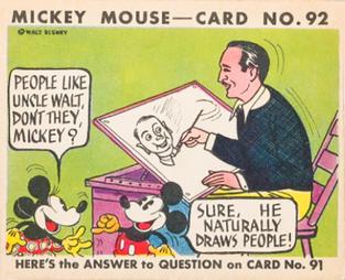 1935 Gum Inc. Mickey Mouse (R89) #92 People Like Uncle Walt... Front