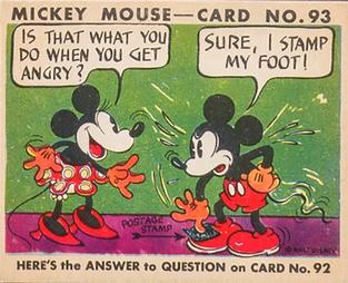 1935 Gum Inc. Mickey Mouse (R89) #93 Is That What You Do... Front