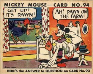 1935 Gum Inc. Mickey Mouse (R89) #94 Get Up! It's Dawn!... Front