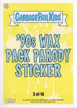 2019 Topps Garbage Pail Kids We Hate the '90s - '90s Wax Pack Parodies #3 Toxic High Fools Back